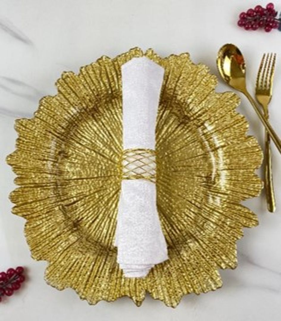 Plato Bajo Cristal Dorado