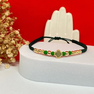 Pulsera van cleef verde balin 5mm, 4mm liso y balin 4mm italy - imagen 1