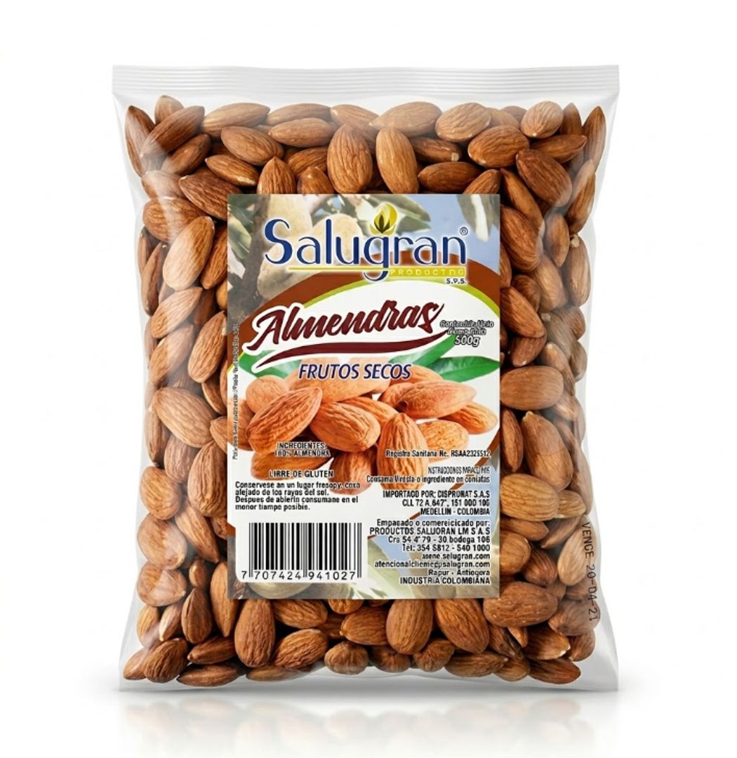 ALMENDRA NATURAL X 250GR SALUGRAN