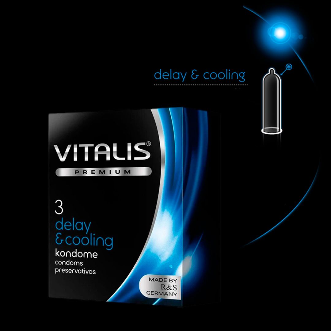 Condón Vitalis Cooling Retardante y Sensación Fría x 3 unidades