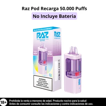 Imagen del producto Raz Pod Blue Raz Blackberry 50.000 Puffs