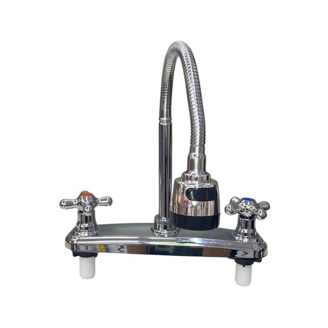 MEZCLADO LAVAPLATOS FLEXIBLE CRUCETA CROMADO FOCCI