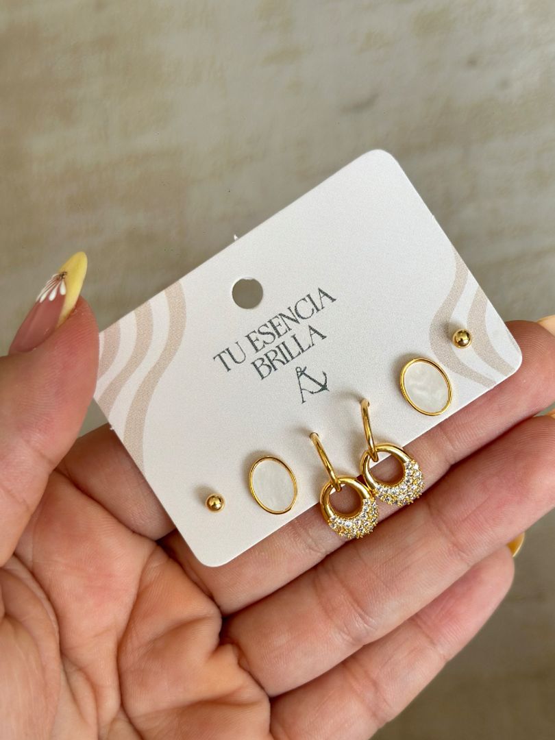 Set topo círculo blanco 