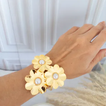 BRAZALETE FLOR PERLA - ITIEL - imagen 1