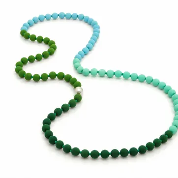 SINGLE SILVER SPHERE NEOPRENE NECKLACE - imagen 1