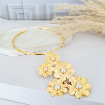 CHOKER FLOR PERLA - ITIEL - imagen 1