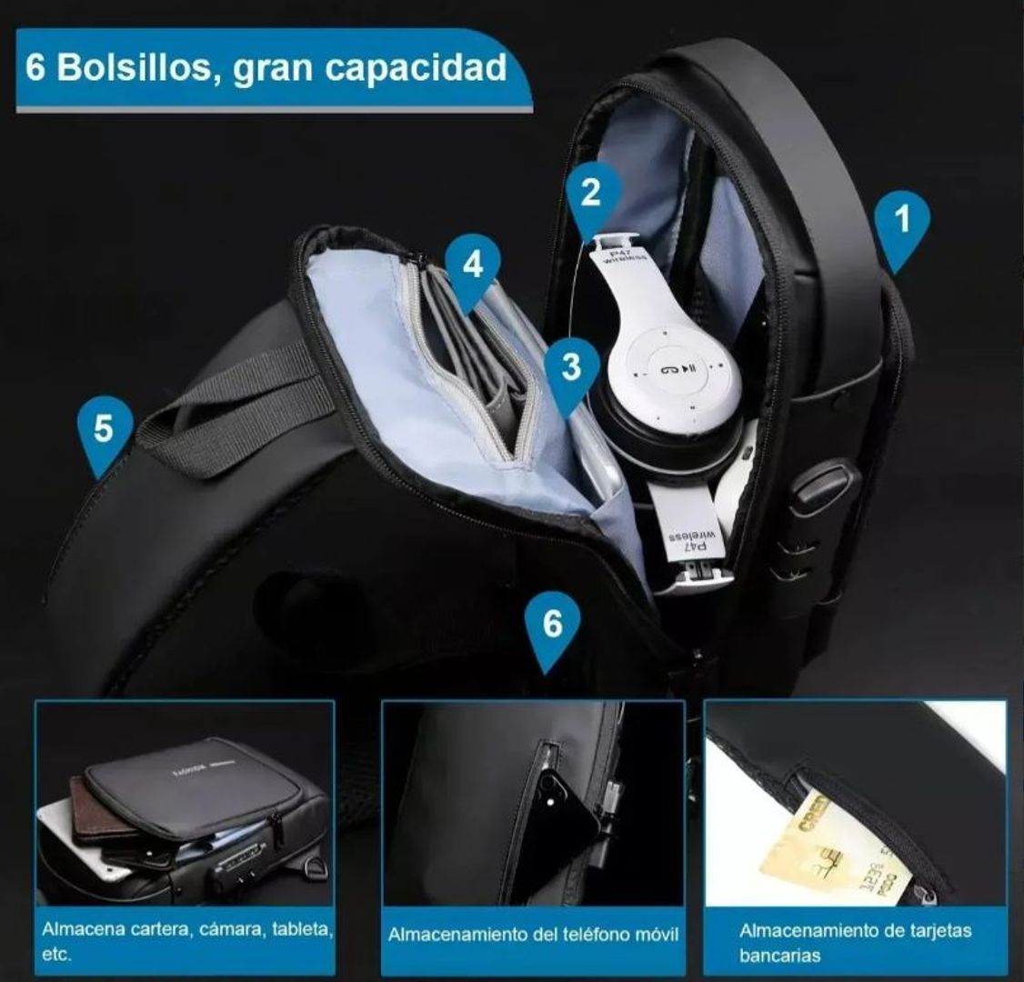 Riñonera manos libres antirrobo con clave