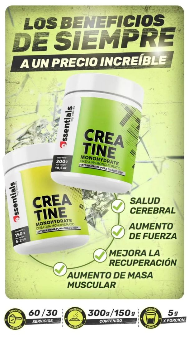 CREATINA ESSENTIALS 300 GRAMOS