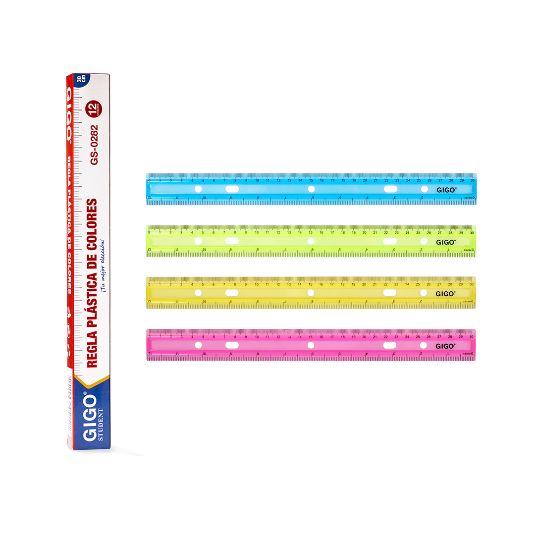 REGLA DE COLOR 30CM ECONOMICA-GIGO