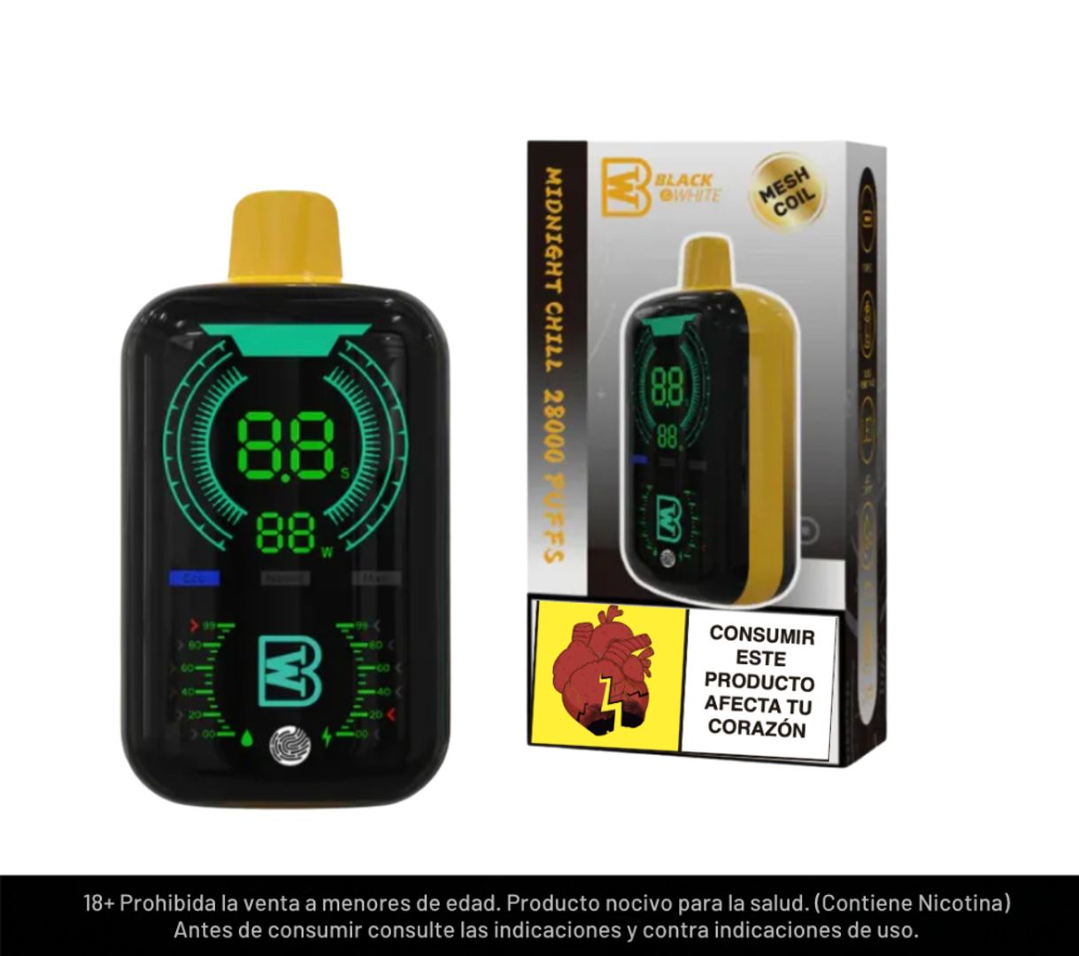 Black And White Midnight Chill 28.000 Puffs