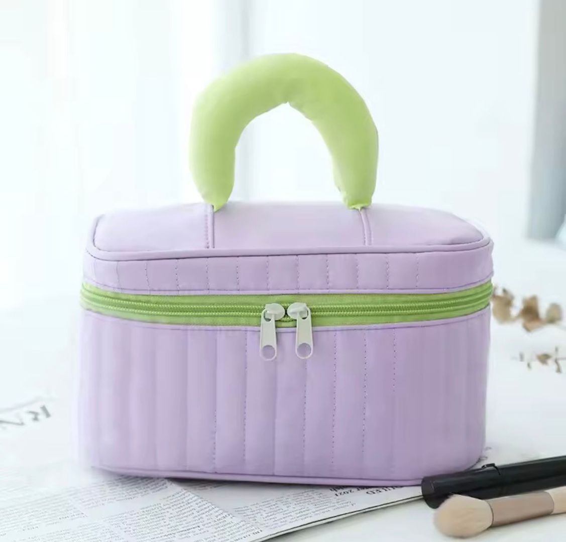 Bolsa de maquillaje de rayas