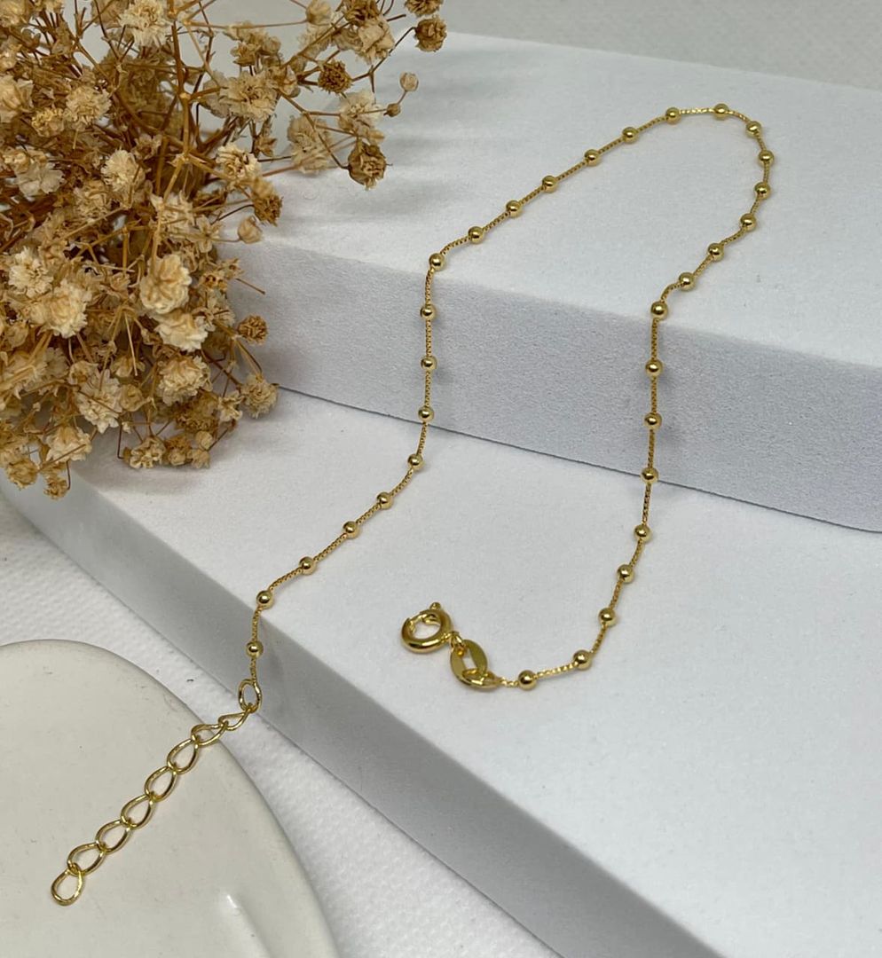 Tobillera veneciana de puntos de 25cm + exrensor de argollas