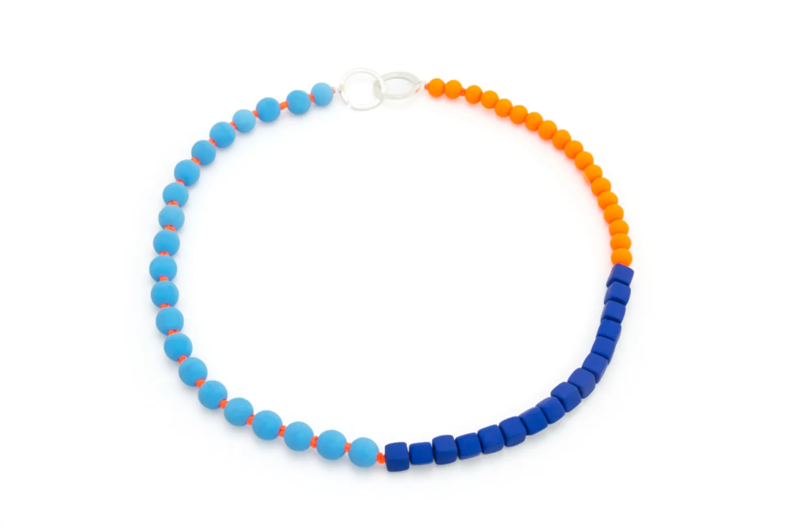 SHORT NEOPRENE COLOR BLOCK NECKLACE