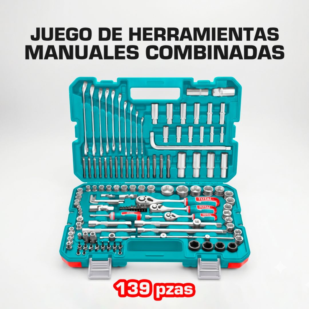 JUEGO DE HERRAMIENTAS COMBINADAS 139 PIEZAS 