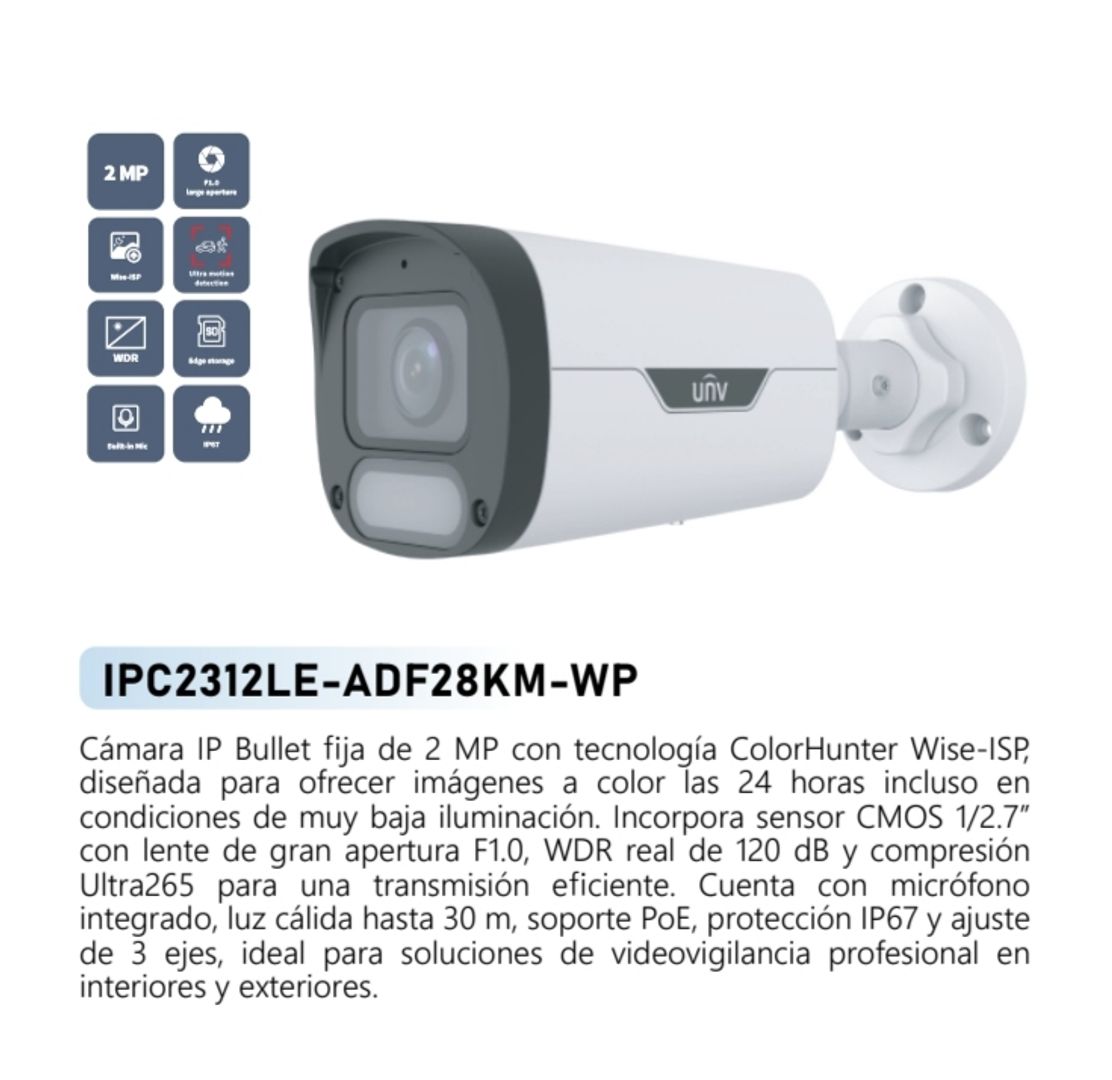 CAMARA IP BALA 2MP COLORHUNTER 