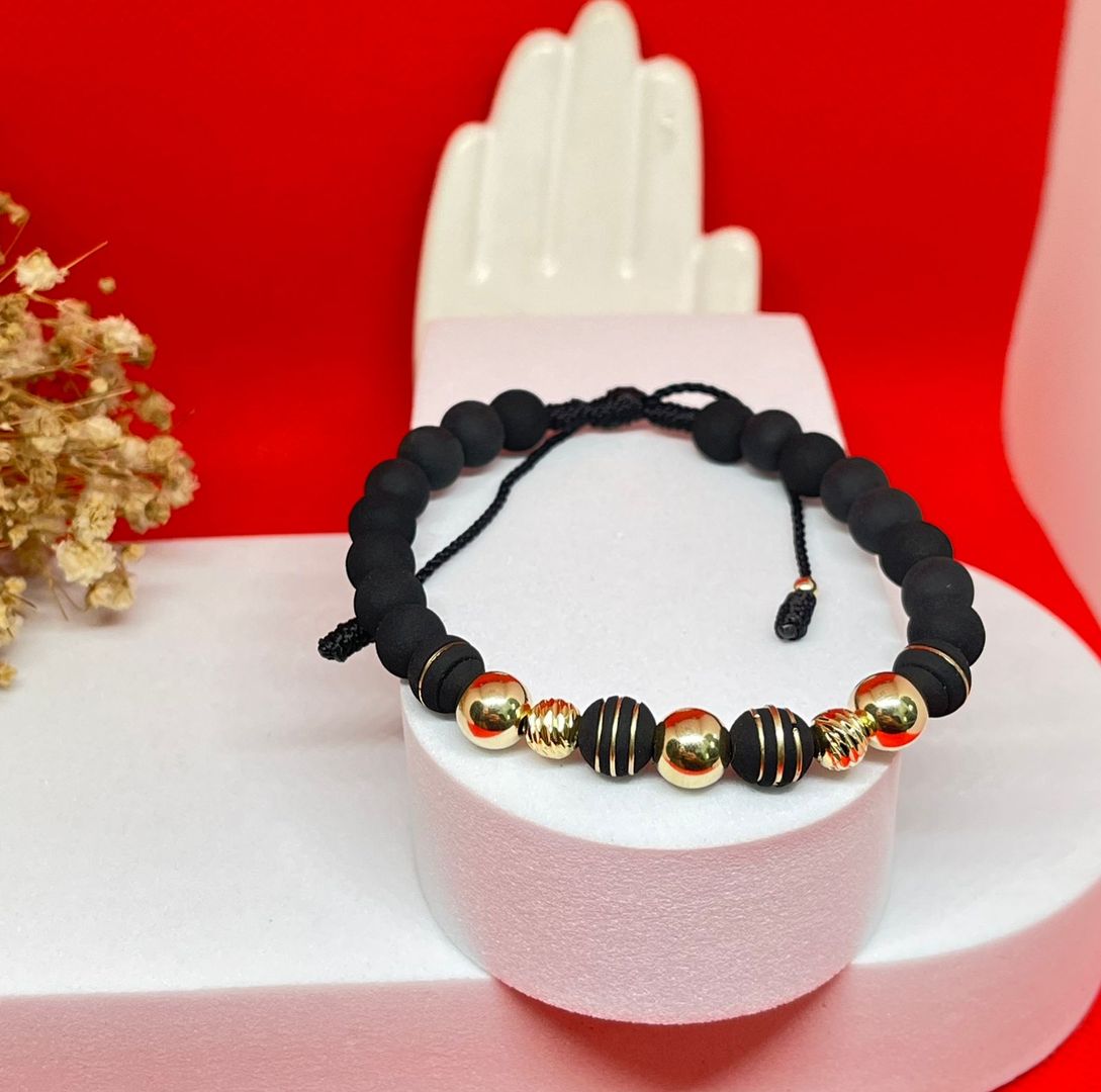 Pulsera balin 8mm liso y balin italy 6mm, neopreno 8mm