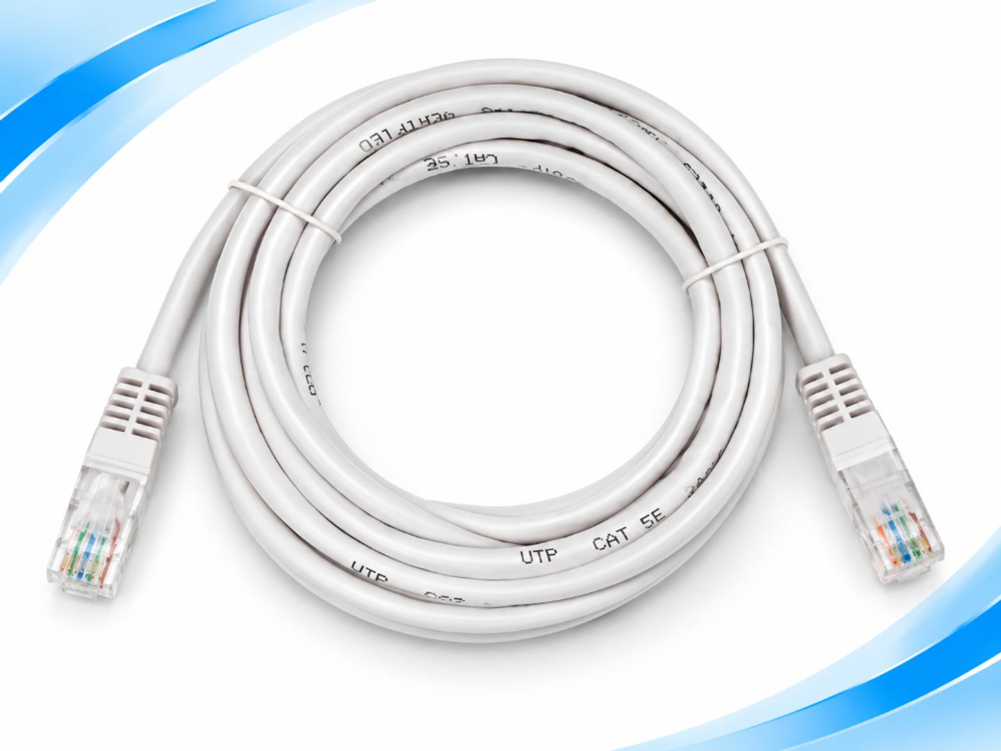 CABLE DE RED ETHERNET UTP CAT5e BLANCO CON CONECTORES RJ45