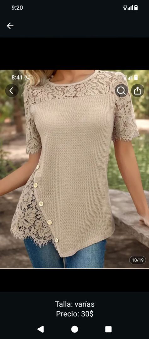 Camisa en blanco y beige 
