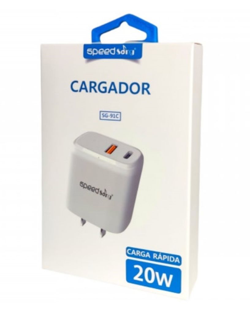 Cabeza cargador Tipo C y USB 20W SpeedSong