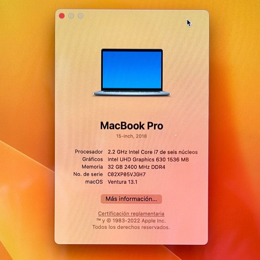 MacBook Pro A1990 15,4 