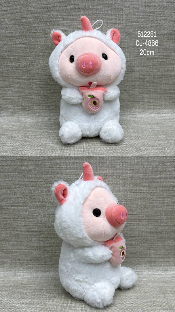 CERDITO DISFRAZ DE UNICORNIO 20CM