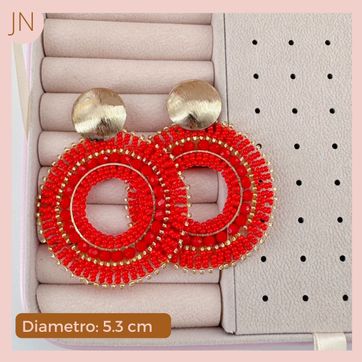 Imagen del producto Maxi Aretes Mostacilla tejidos a Mano 