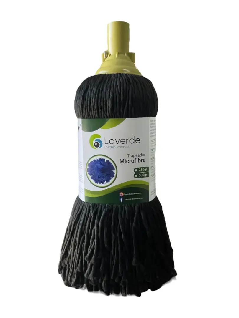 TRAPERO MICROFIBRA NEGRO 400 GR SIN PALO