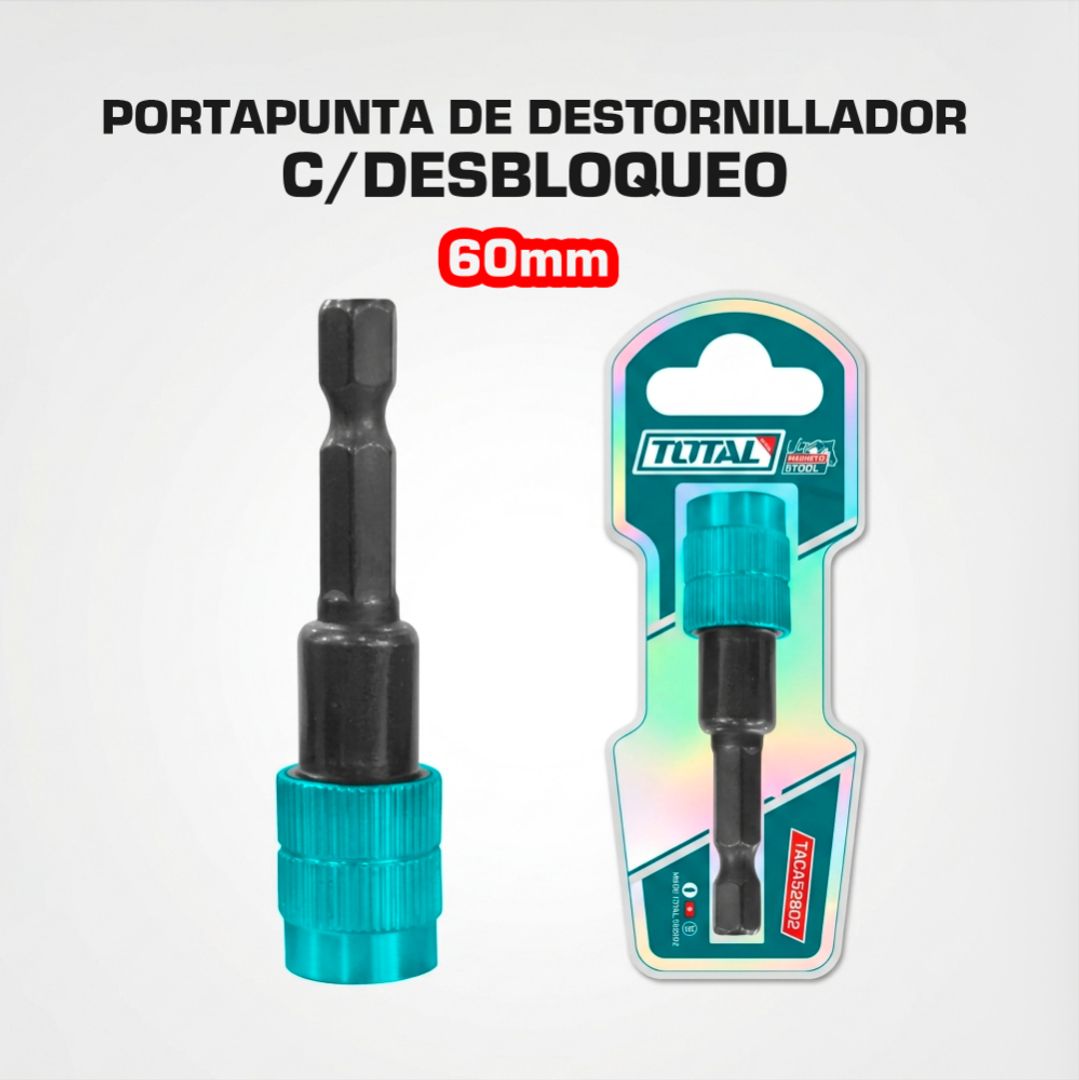 PORTAPUNTA DE DESTORNILLADOR C/DESBLOQUEO 60MM