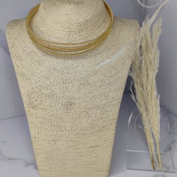Imagen del producto Gargantilla en bronce con baño de oro 
