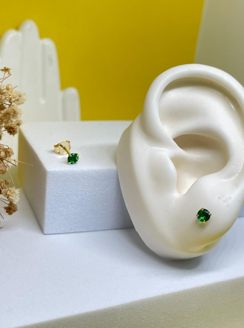 Topos Cristal redondos verdes 4mm