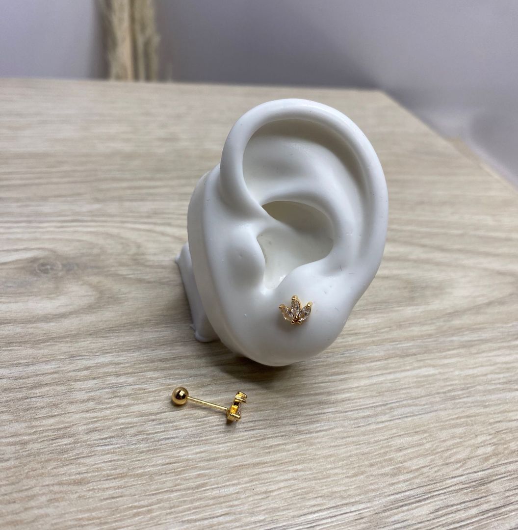 Topo de seguridad, tres pétalos blanco, covergold 