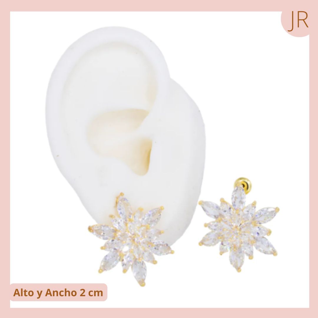 Topos Circones Flor Brillante Rodio