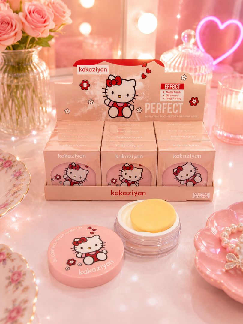 Polvo suelto traslúcido hello Kitty 