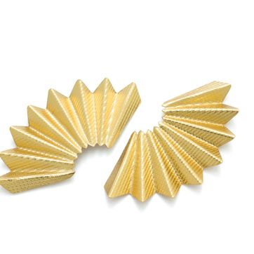 GOLD MEDIUM BLUE PALM EARRINGS - imagen 1