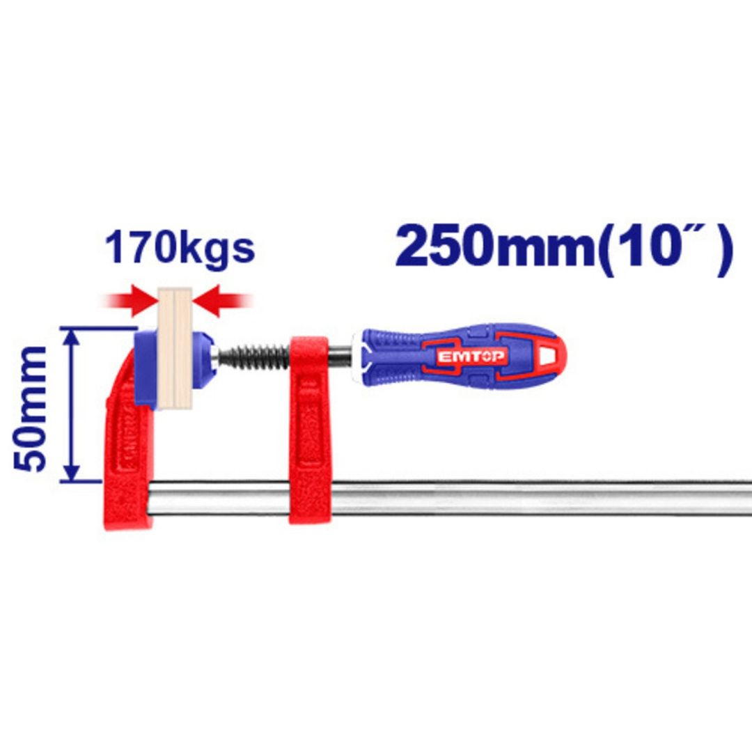 EMTOP PRENSA TIPO F 10" 50x250MM/170KG SUPER EMTOP