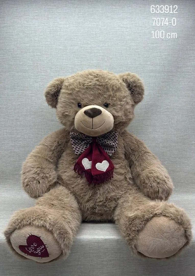 OSO CON BUFANDA ROJA 100 CM