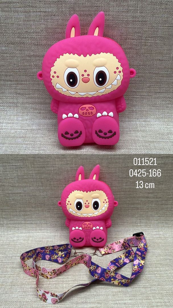 BOLSO EN SILICONA DE LABUBU FUCSIA