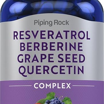 Resveratrol Berberina Semilla de uva y Quercetina 90 cápsulas piping rock - imagen 1