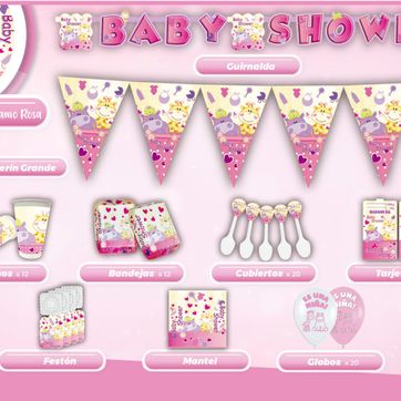 Imagen del producto DECORACIÓN BABY SHOWER HIPOPÓTAMO ROSA 