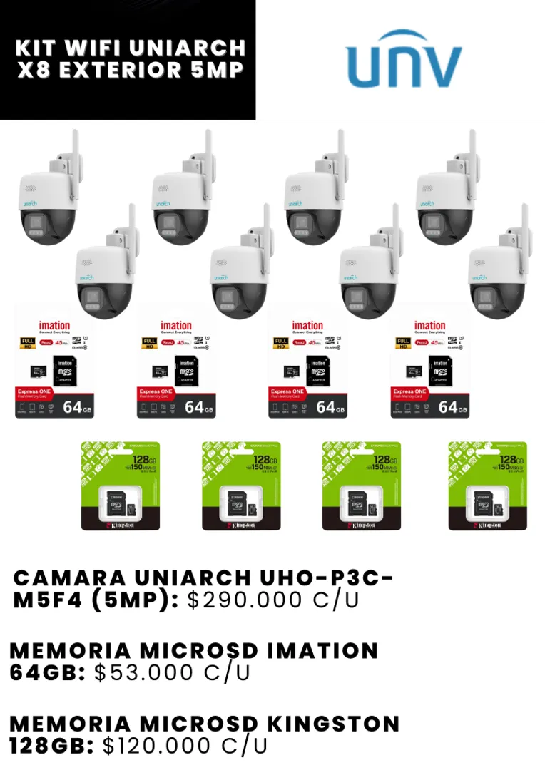 KIT WIFI UNIARCH X8 EXTERIOR 5MP