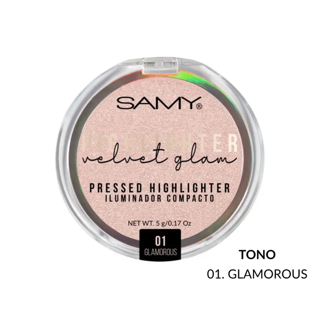 POLVO COMPACTO ILUMINADOR VELVET GLAM SAMY