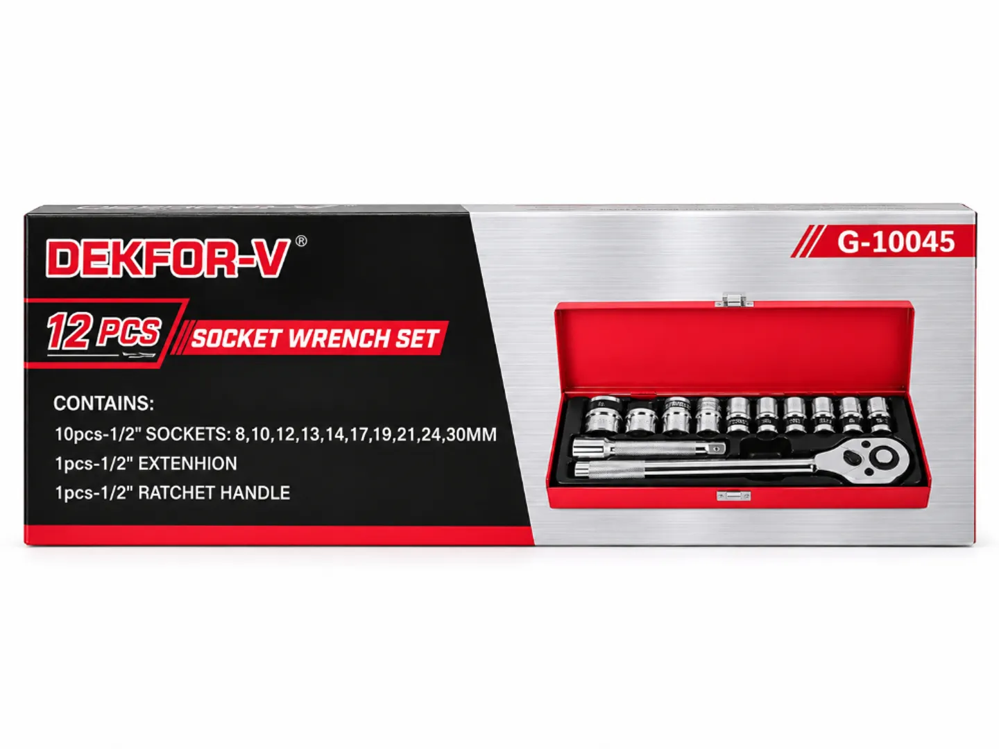 JUEGO SET DE RATCHET 1/2 EXTENSOR 12 PCS