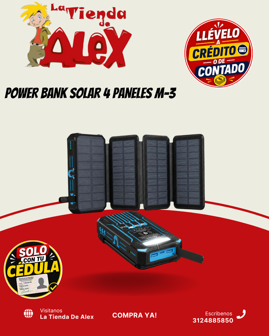 POWER BANK SOLAR 4 PANELES M-3