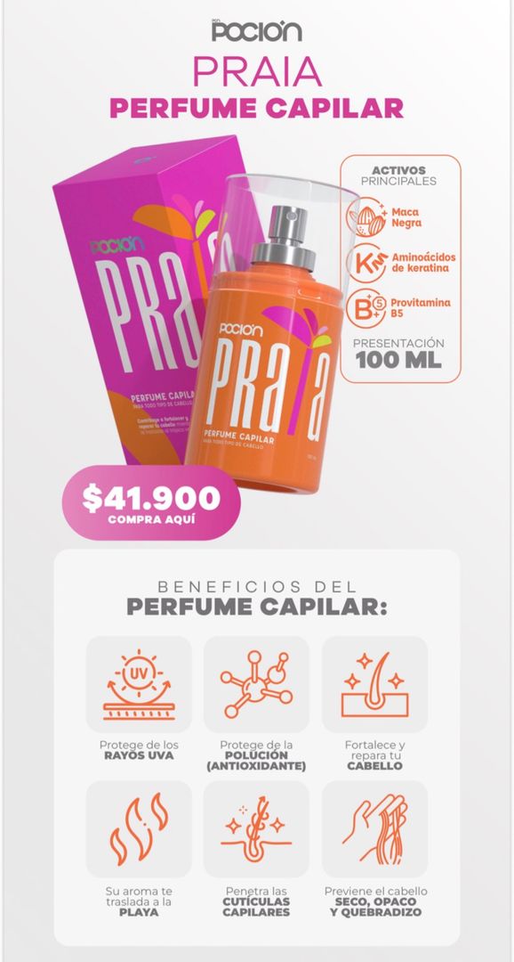 Perfume capilar Praia 