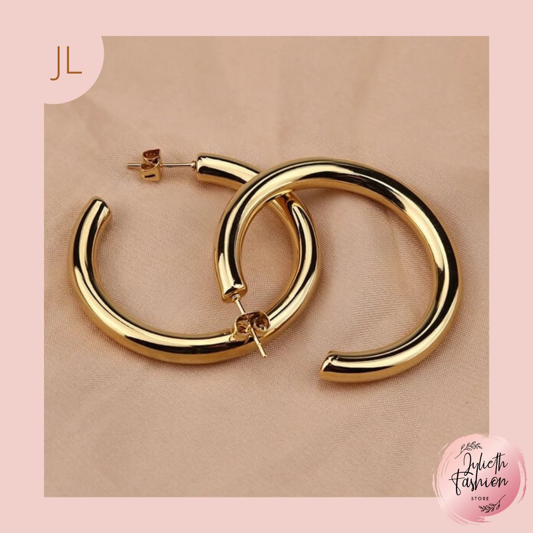 Aretes Acero Aro-Grueso 5Cms