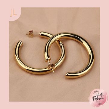 Aretes Acero Aro-Grueso 5Cms - imagen 1
