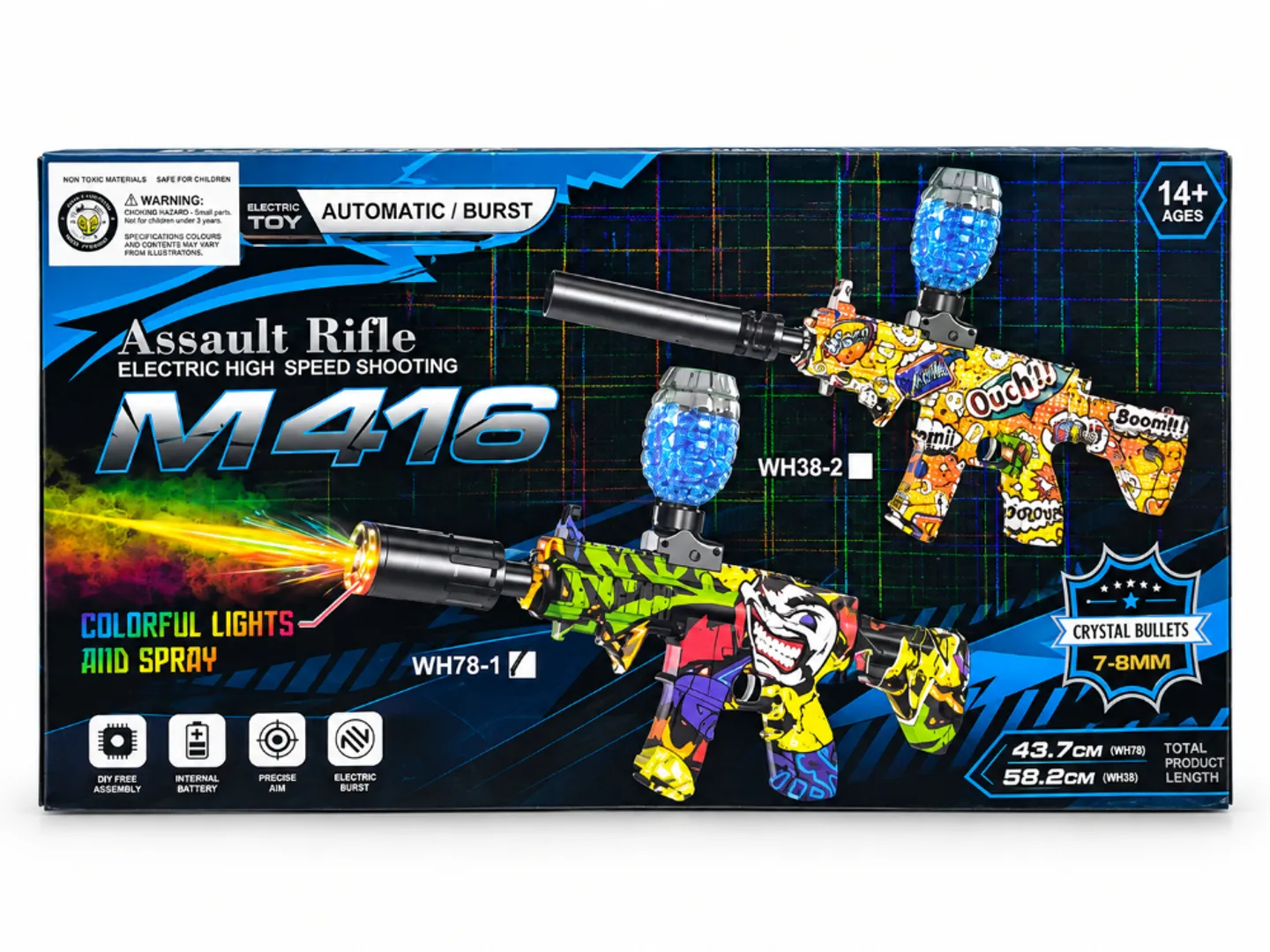PISTOLA DE HIDROGEL LANZADOR RIFLE ELECTRICO M416