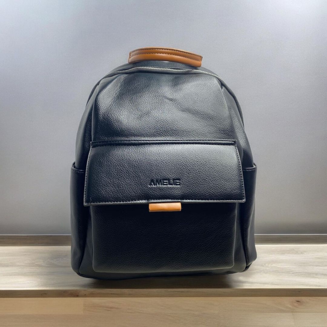 Morral negro y beige oscuro
