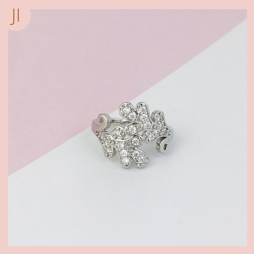 Anillo Acero Inoxidable Hojas