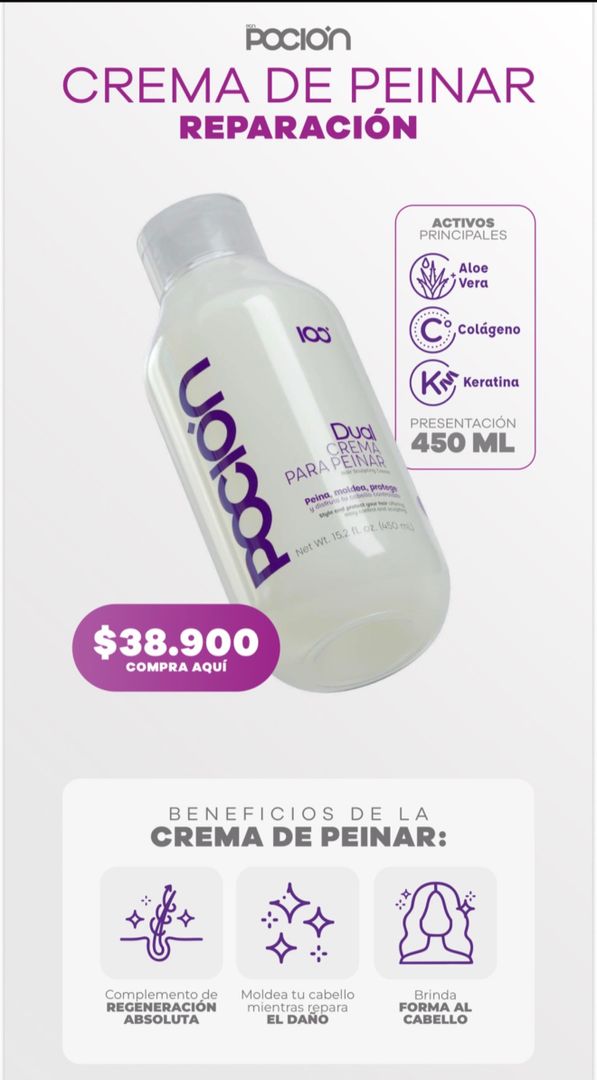 Crema de peinar dual 